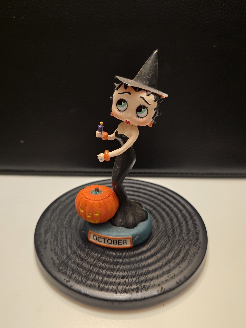 Betty Boop Halloween Witch Figurine - Black, Orange, Green